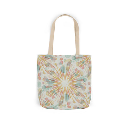 Boho Sunburst Canvas Tote Bag — Pastel Tie-Dye Beach & Market Bag
