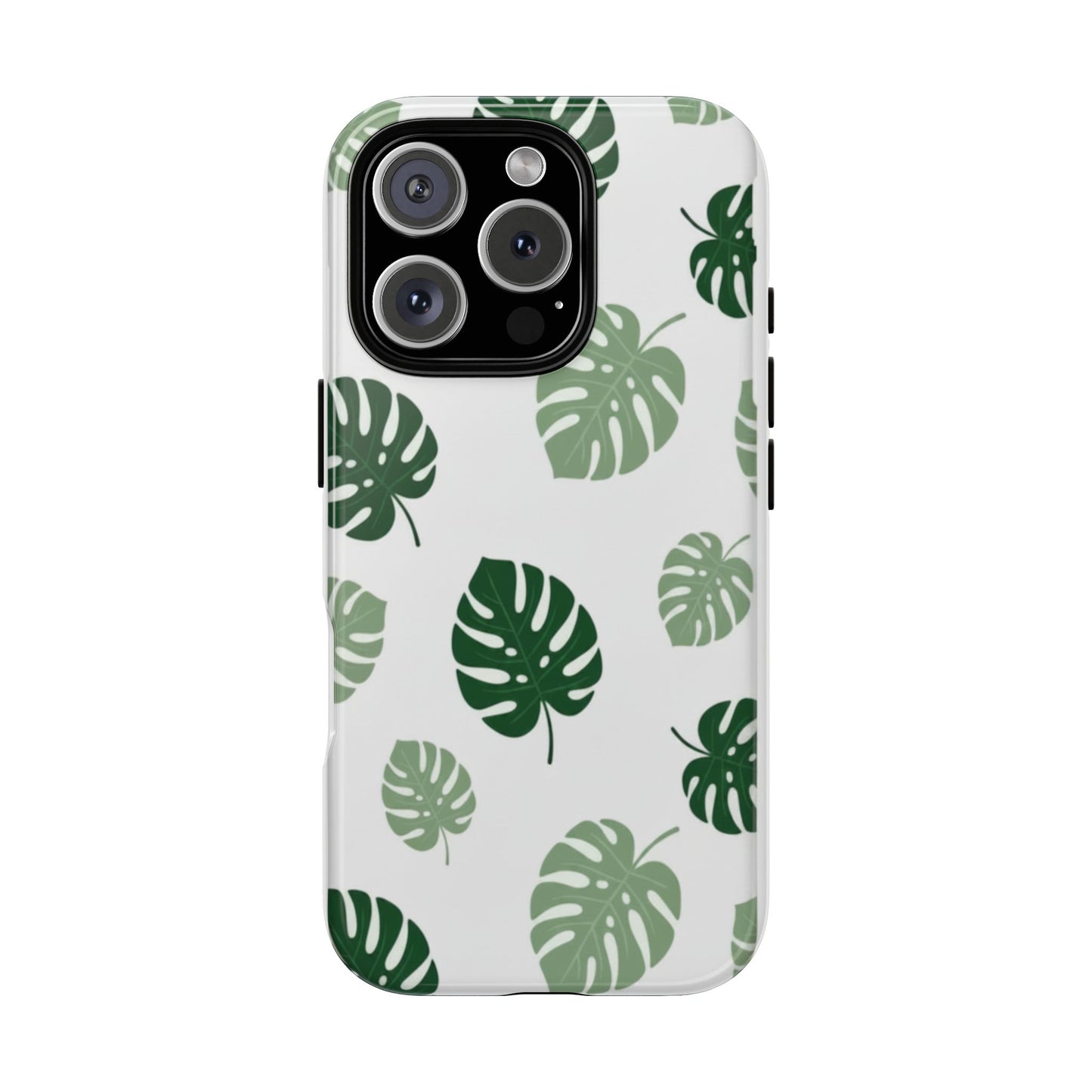 Monstera Leaf Tough Phone Case – Tropical Green Palm Pattern Protective Cover