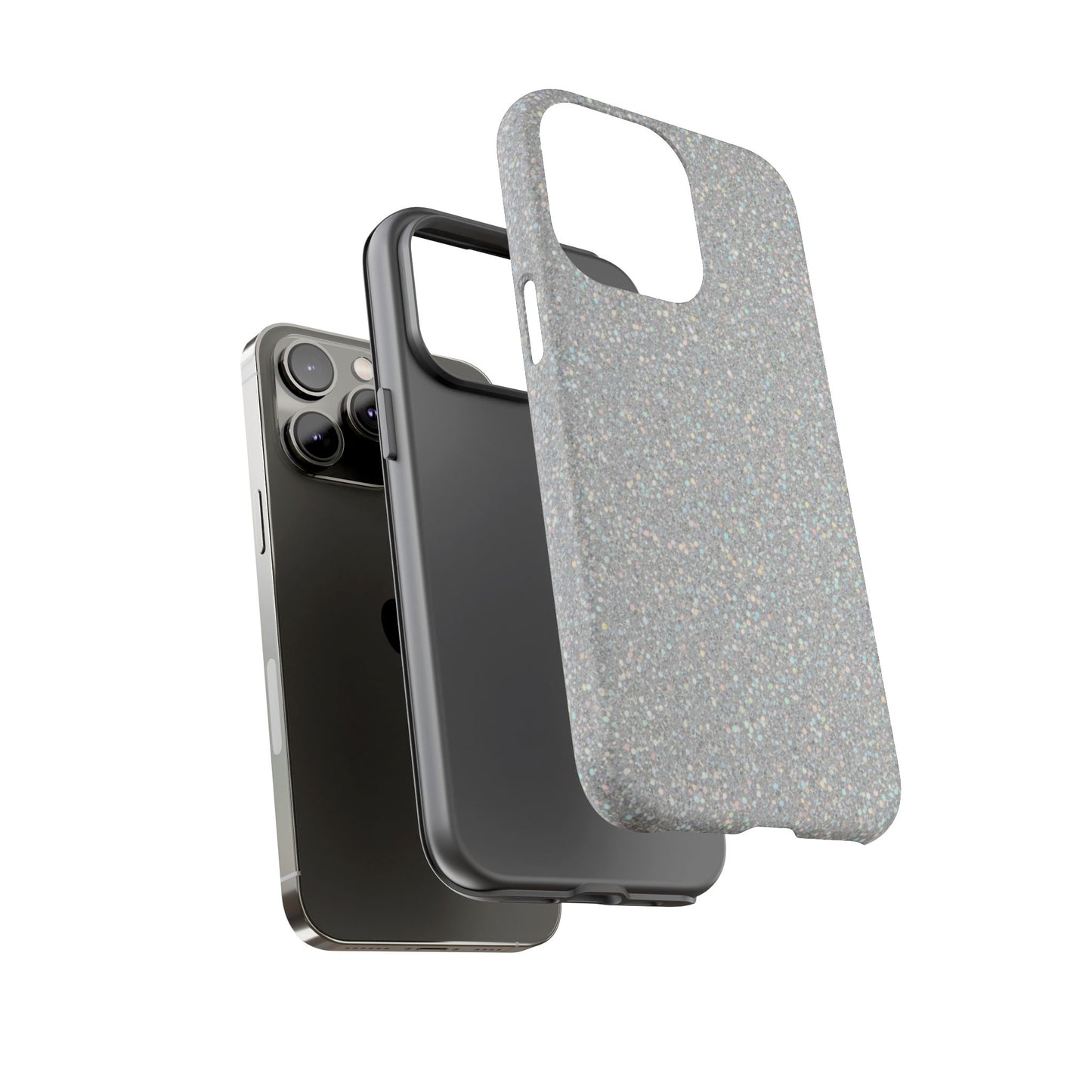 Glitter Silver Tough Phone Case — Sparkling Protective Phone Case