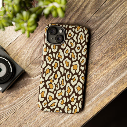 Leopard Print Tough Phone Case — Durable Protective iPhone Cover
