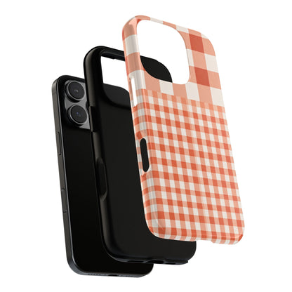 Buffalo Check Tough Phone Case — Orange Gingham Protective Cover