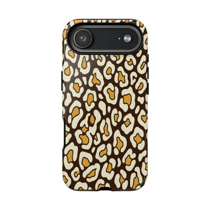Leopard Print Tough Phone Case — Durable Protective iPhone Cover