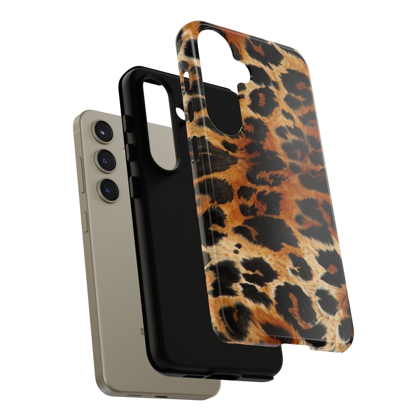 Leopard Print Tough Phone Case – Rugged Protective iPhone Cover