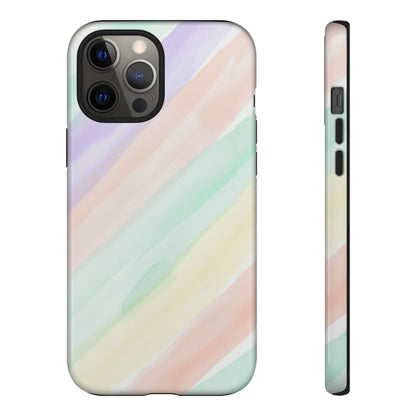 Pastel Watercolor Stripe Tough Phone Case