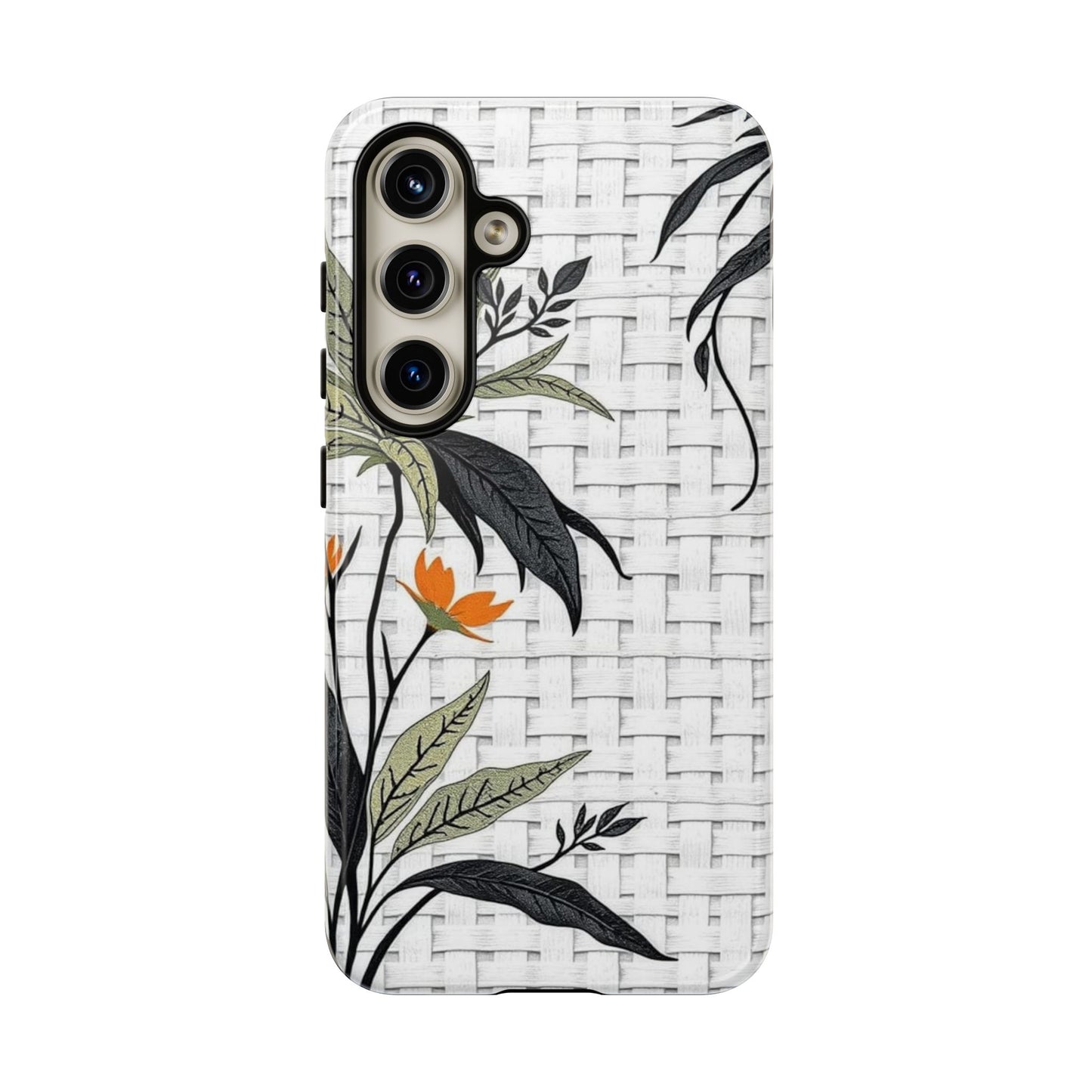 Floral Woven Tough Phone Case — Protective Botanical iPhone Cover
