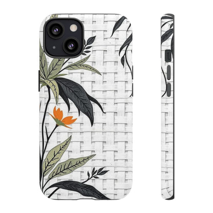 Floral Woven Tough Phone Case — Protective Botanical iPhone Cover