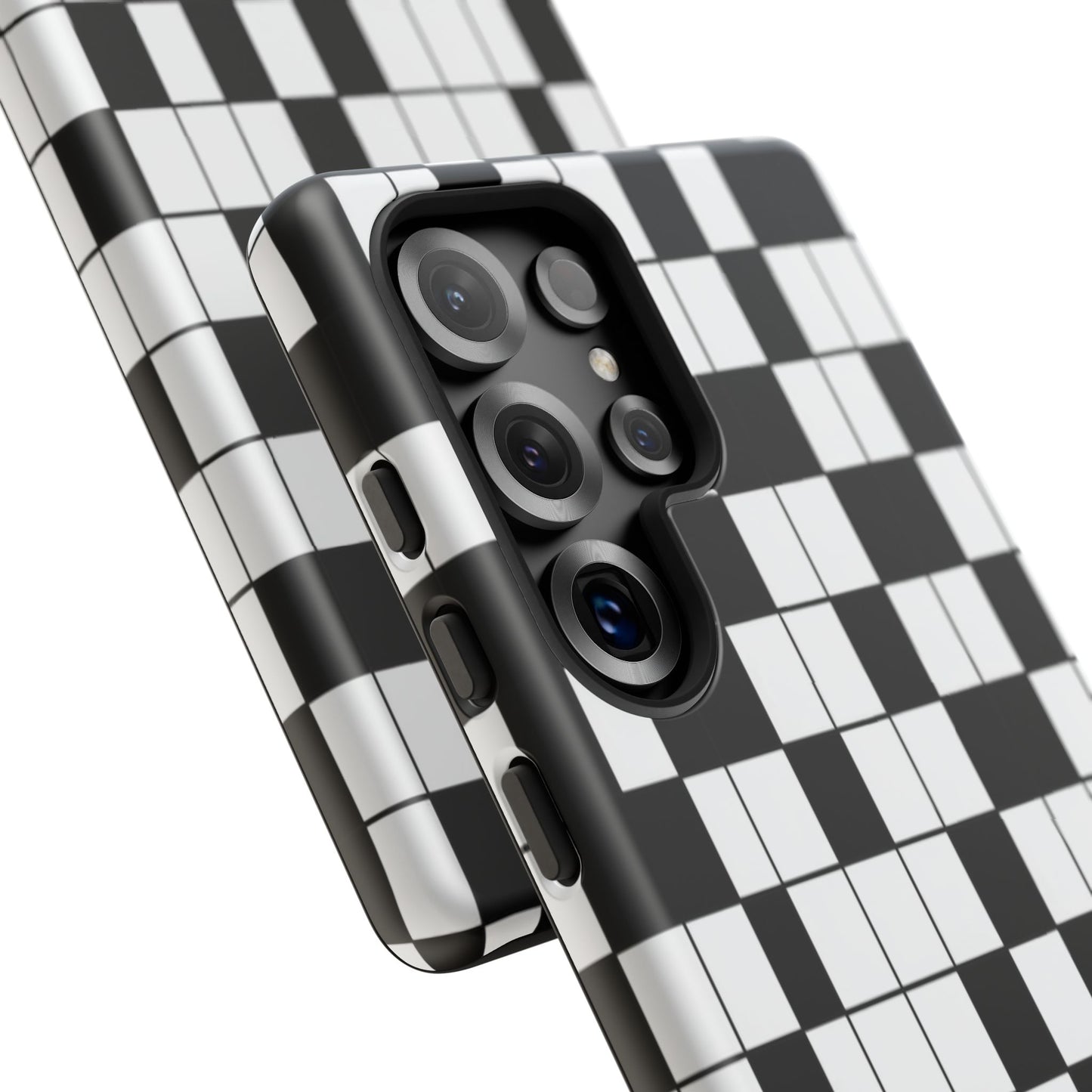 Crossword Grid Phone Case — Black & White Puzzle Pattern Tough Phone Cover