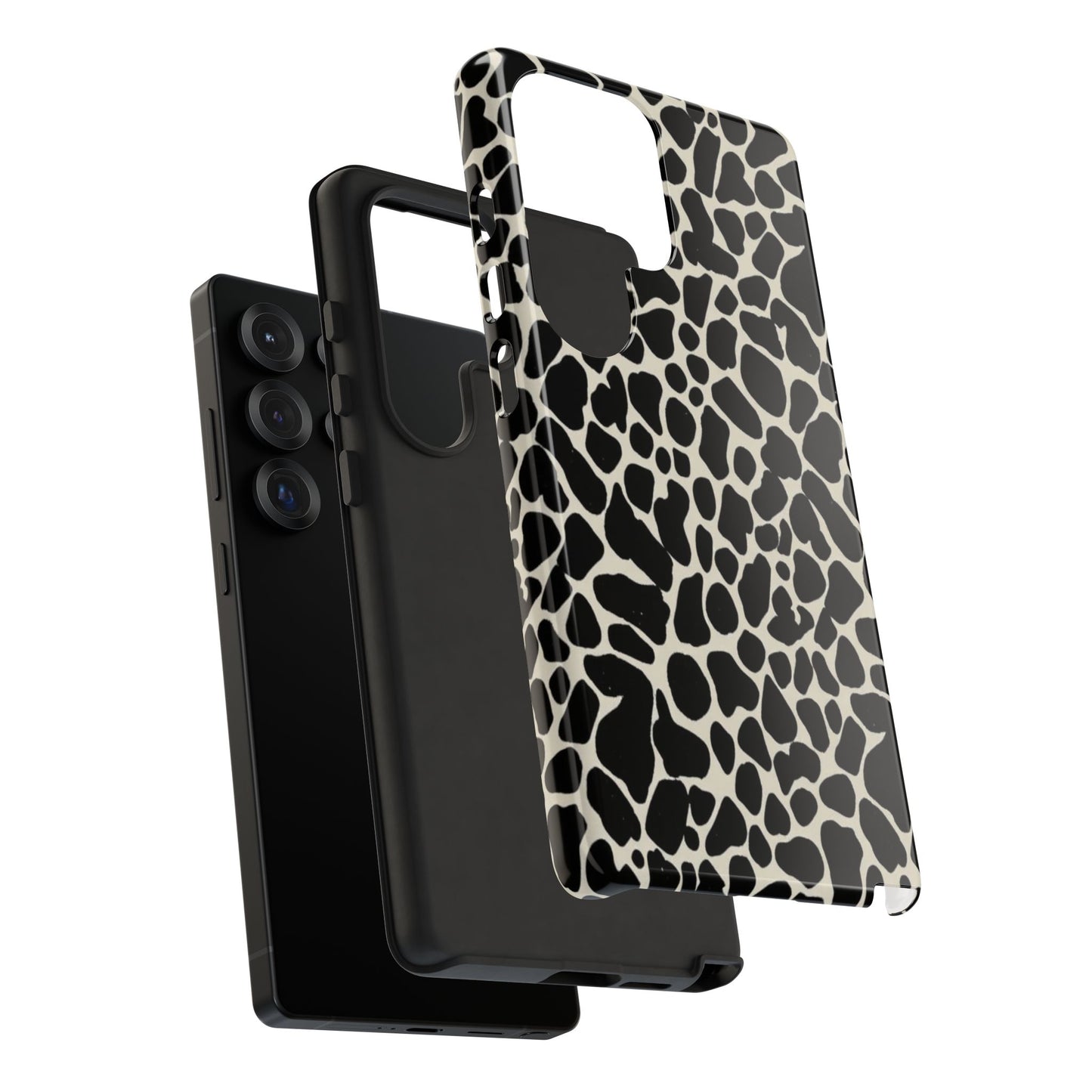 Black and White Cowhide Phone Case — Protective Tough Case