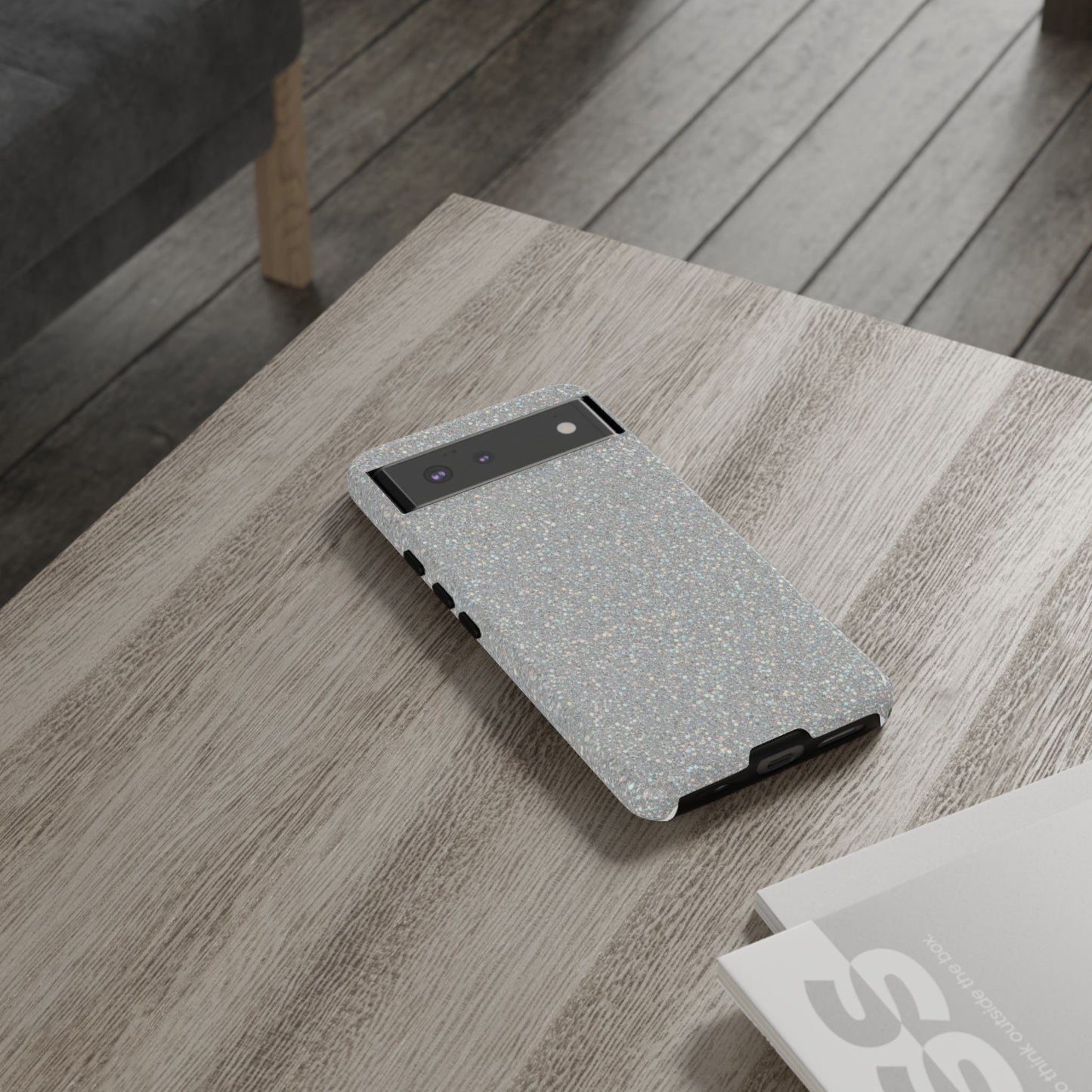 Glitter Silver Tough Phone Case — Sparkling Protective Phone Case