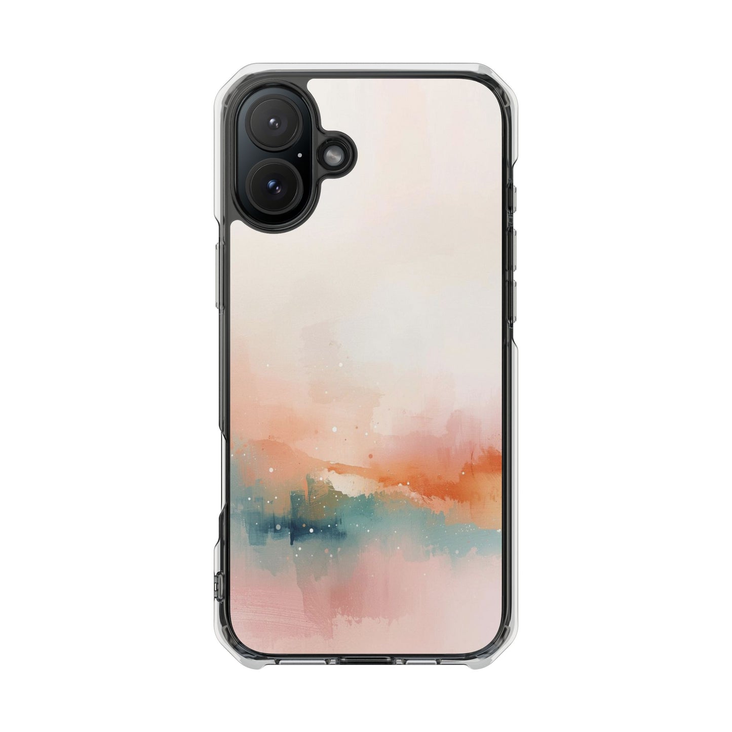 Clear Magnetic Impact Phone Case — Pastel Watercolor Sunset Design
