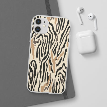 Zebra Stripe Phone Case – Neutral Animal Print Flexi Case