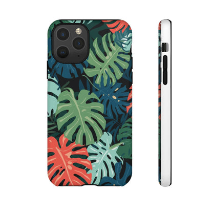 Tropical Monstera Phone Case — Colorful Leaf Protective Tough Case
