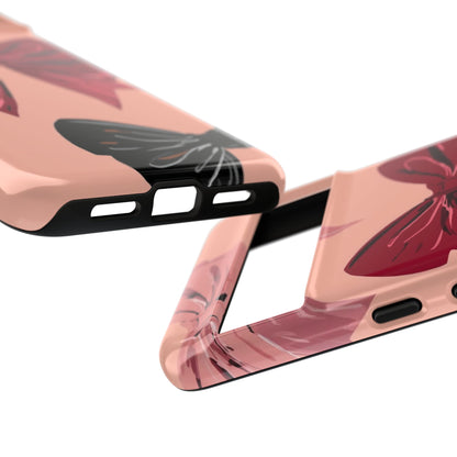 Bow Pattern Tough Phone Case — Pink, Red & Black Decorative Bows