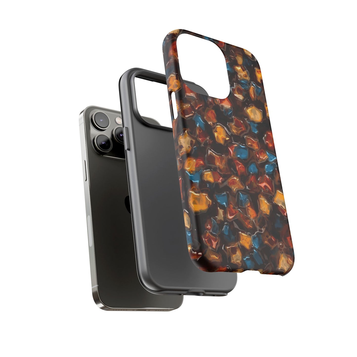Phone Case - Amber Tortoiseshell Mosaic Protective Cover