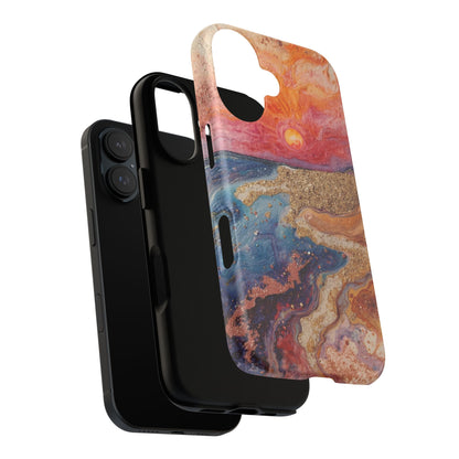 Sunset Coast Phone Case — Colorful Abstract Beach Art Tough Case