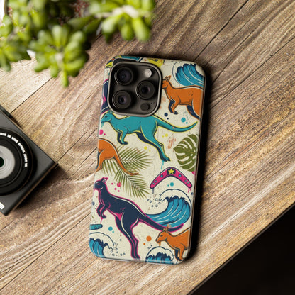 Tough Cases — Colorful Surfing Kangaroo Phone Case