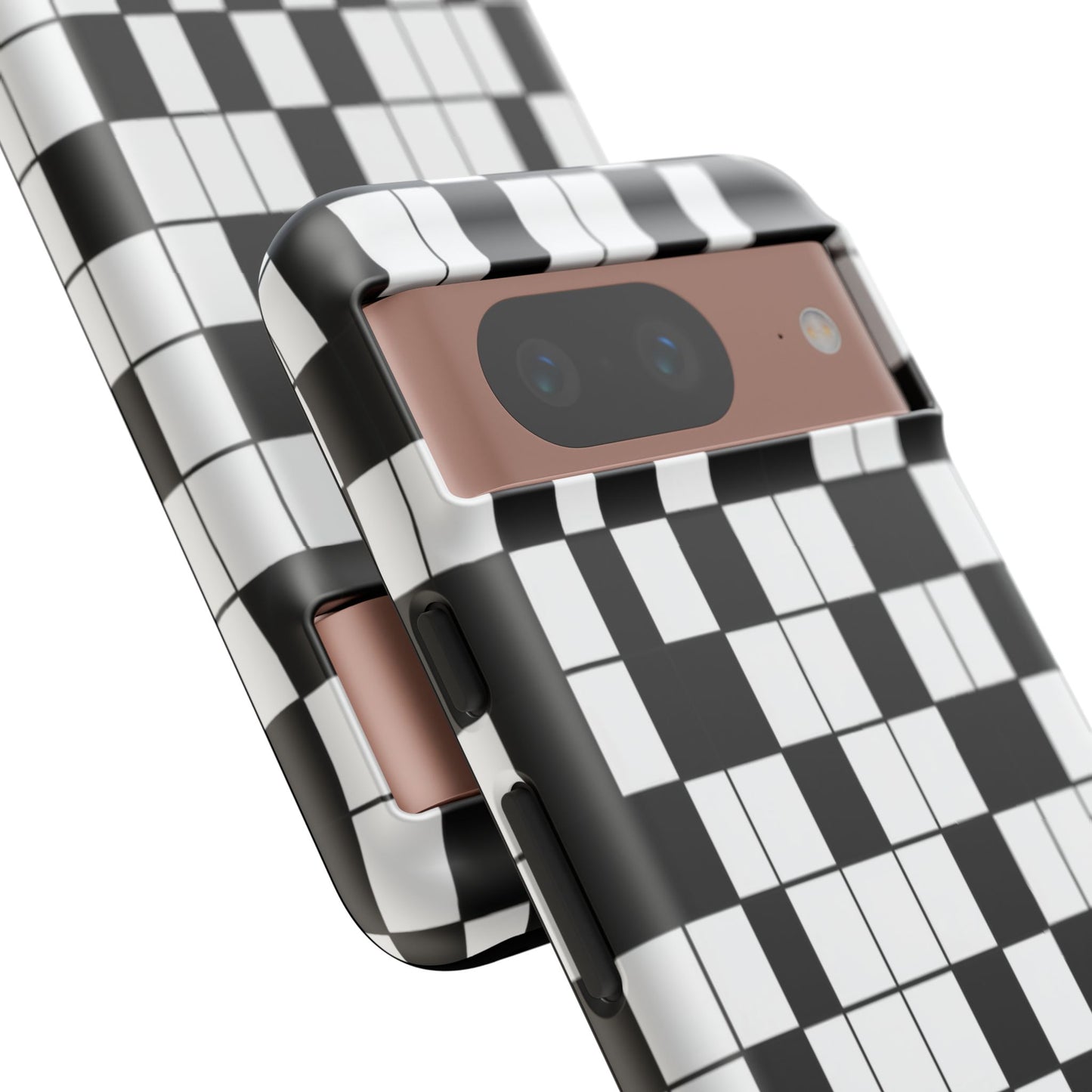 Crossword Grid Phone Case — Black & White Puzzle Pattern Tough Phone Cover