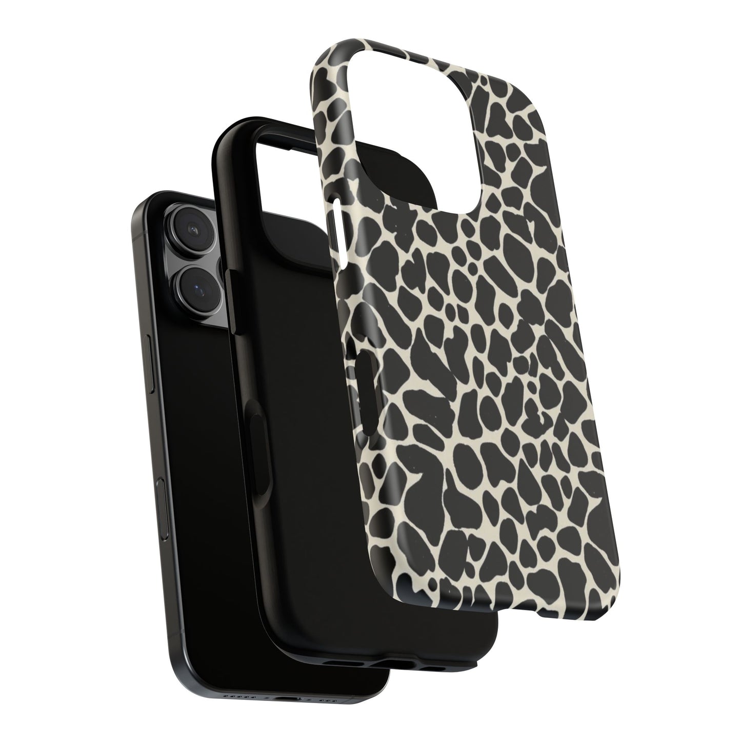 Black and White Cowhide Phone Case — Protective Tough Case