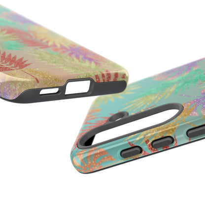 Tropical Palm Leaf Tough Phone Case – Colorful Pastel Botanical Protection