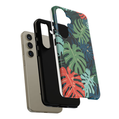 Tropical Monstera Phone Case — Colorful Leaf Protective Tough Case