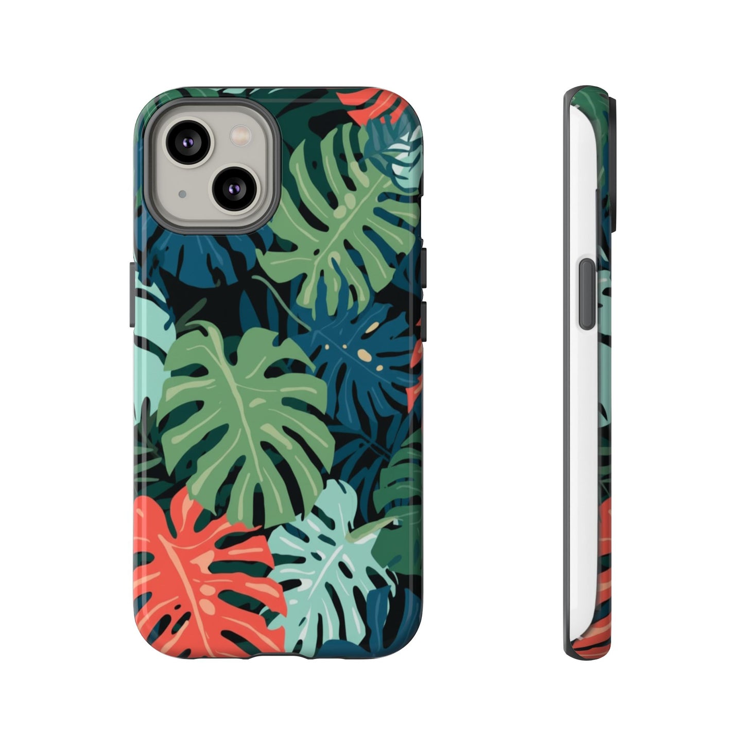 Tropical Monstera Phone Case — Colorful Leaf Protective Tough Case