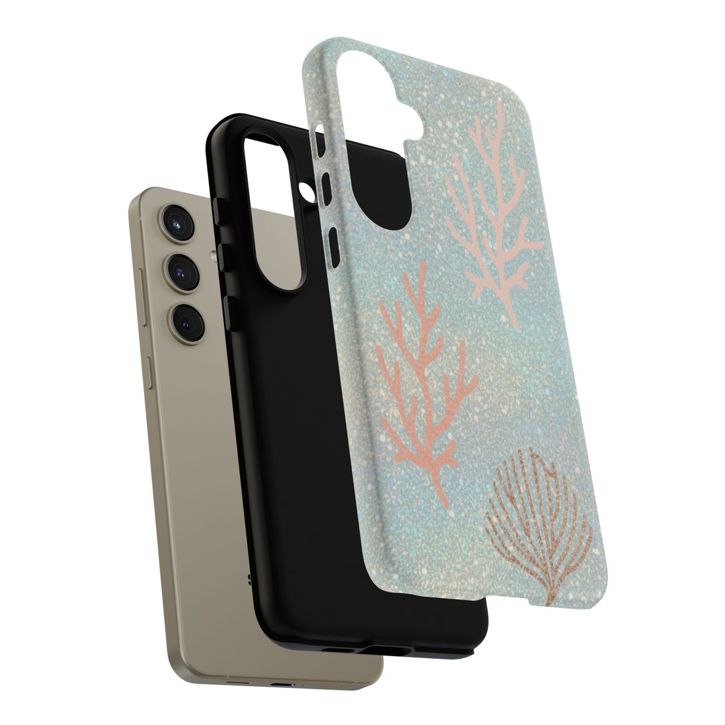 Seafoam Sparkle Phone Case – Coral & Seashell Tough Case