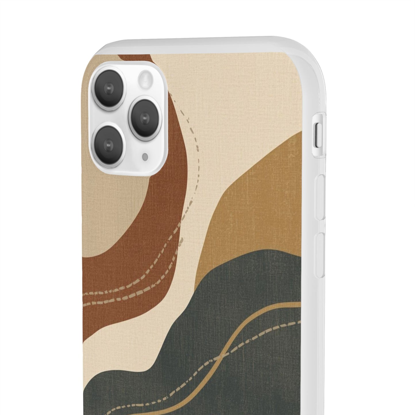 Abstract Earth Tone Phone Case — Boho Wavy Flexi Case