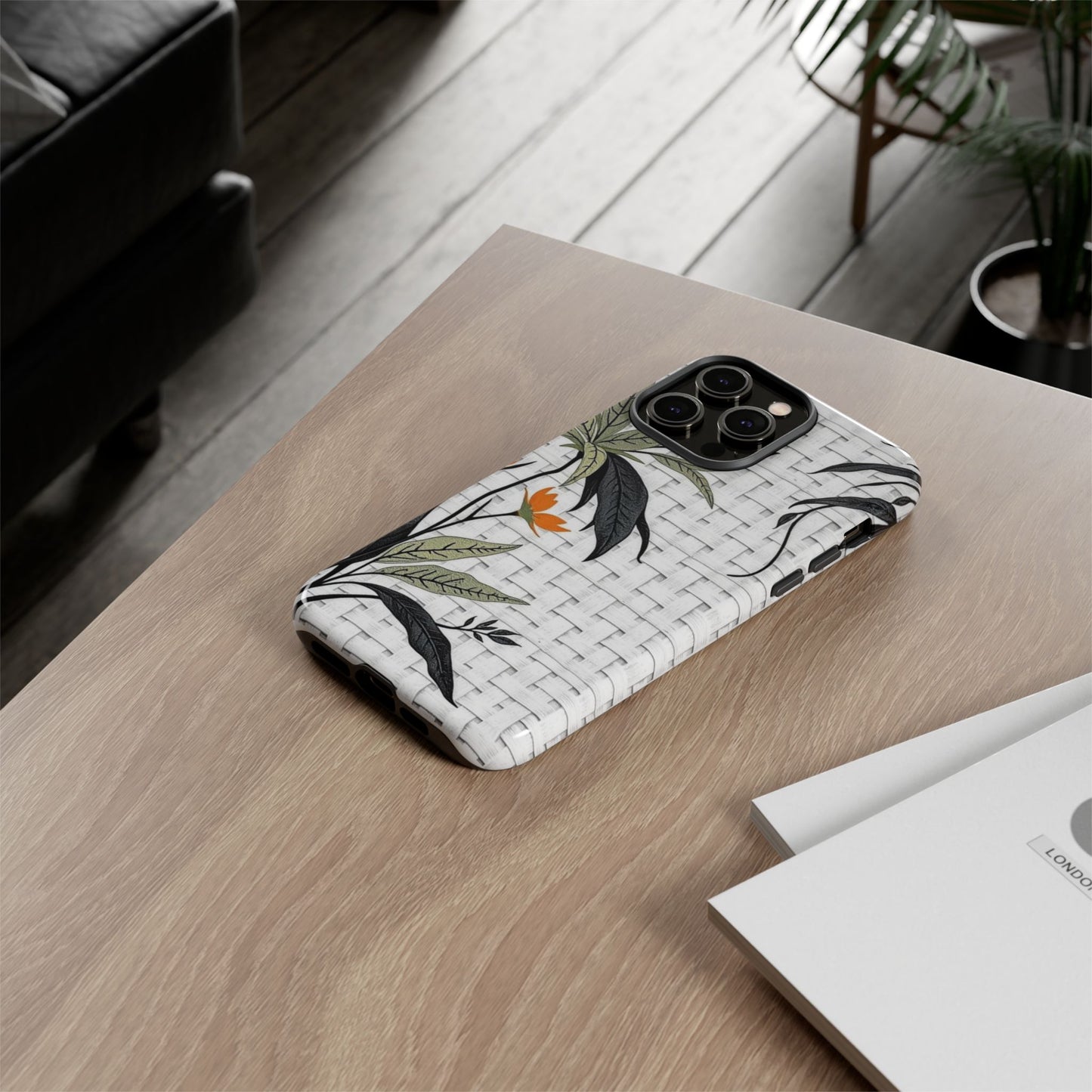 Floral Woven Tough Phone Case — Protective Botanical iPhone Cover