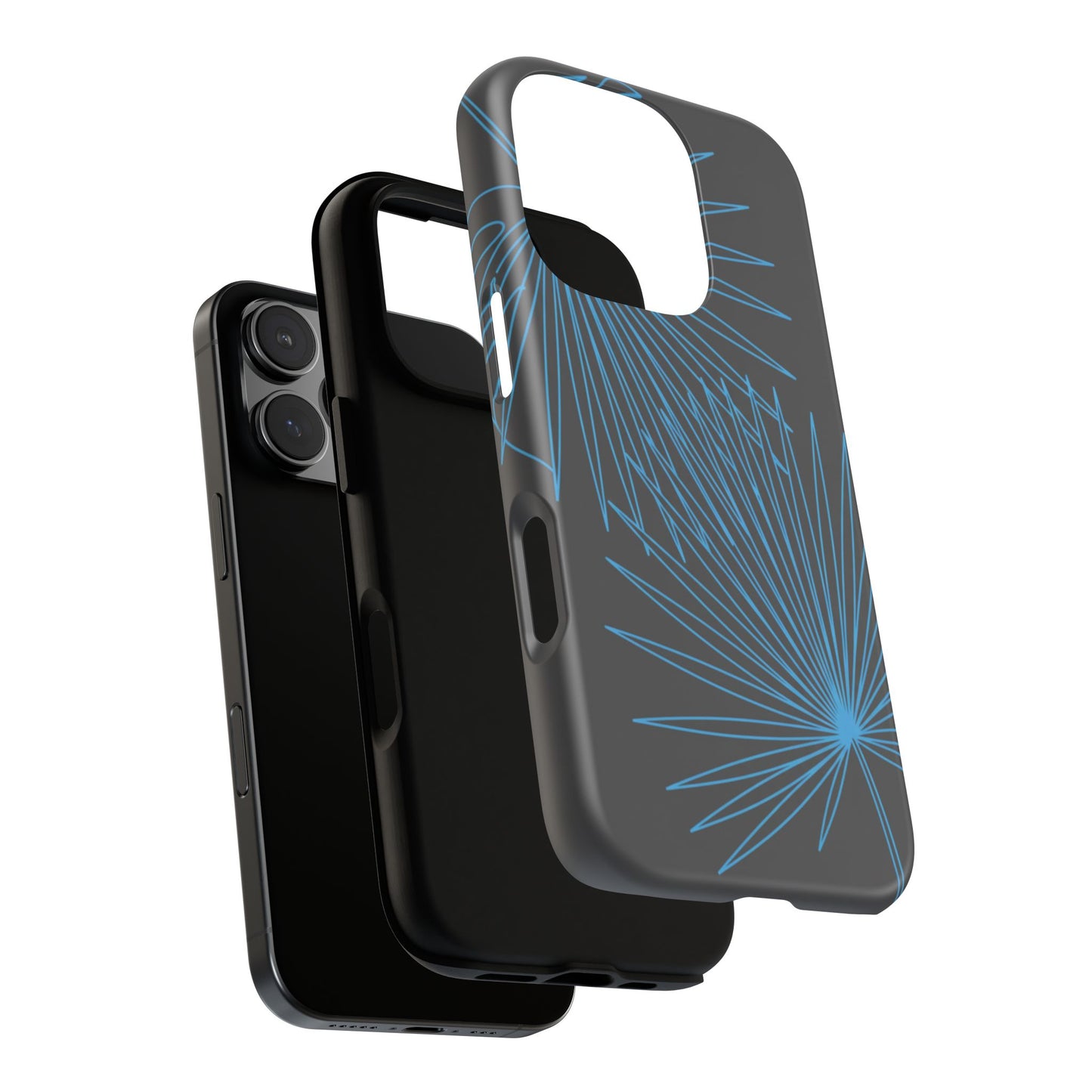 Blue Dandelion Burst Tough Phone Case — Protective Floral iPhone Cover
