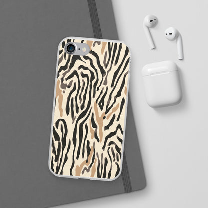 Zebra Stripe Phone Case – Neutral Animal Print Flexi Case