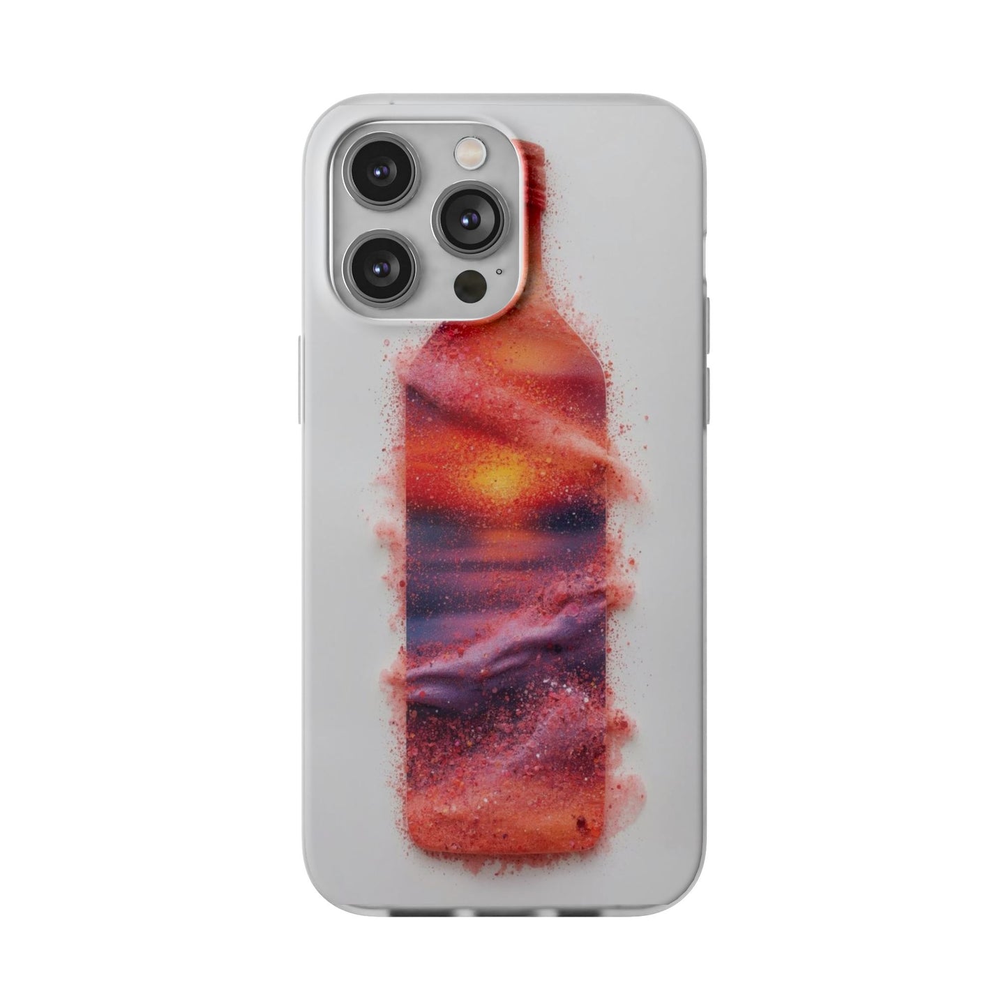 Galaxy Bottle Phone Case — Abstract Cosmic Beverage Design Flexible Case