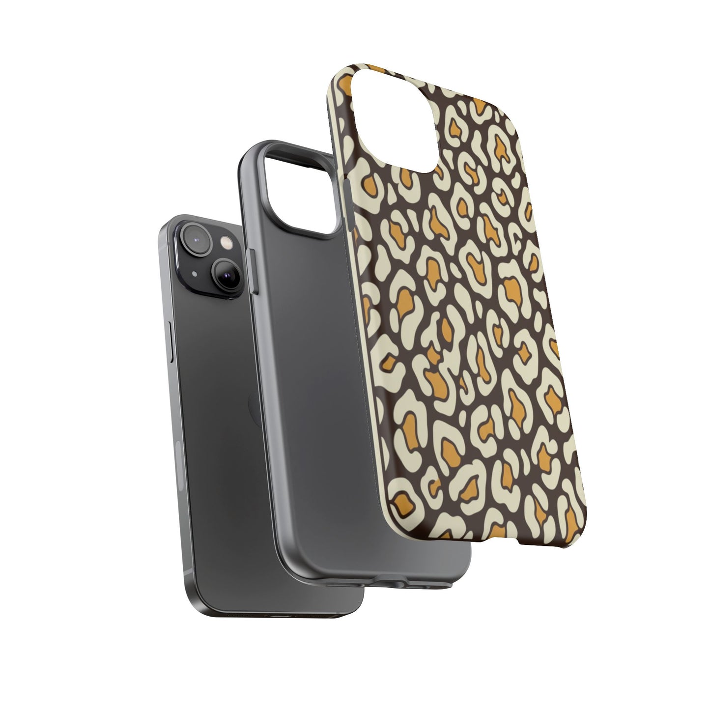 Leopard Print Tough Phone Case — Durable Protective iPhone Cover