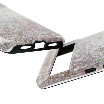 Butterfly Glitter Tough Phone Case — Floral Sparkle Protective Case