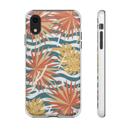 Tropical Palm Tough Phone Case – Retro Wave Floral Protective Cover