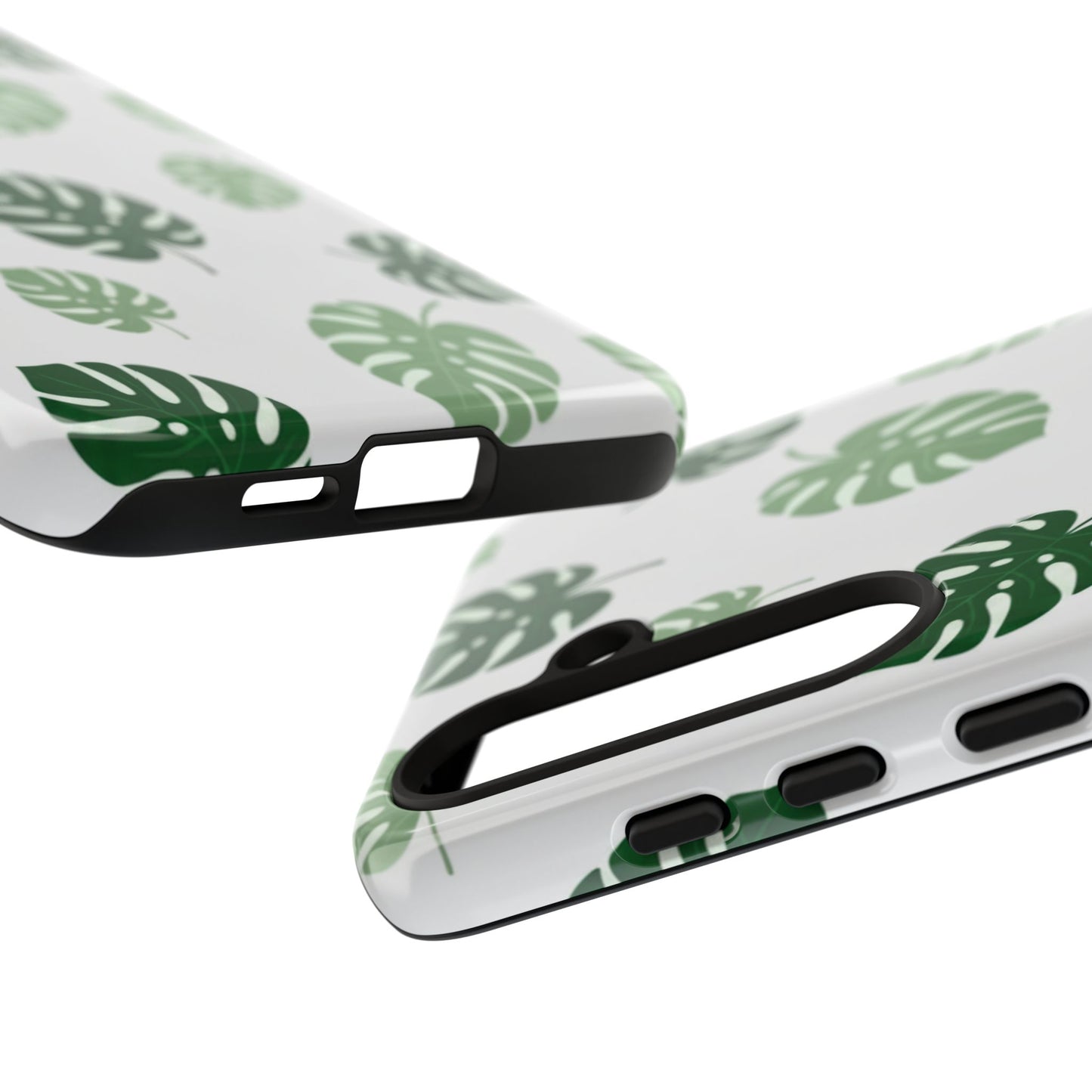 Monstera Leaf Phone Case — Tropical Green Pattern Tough Case