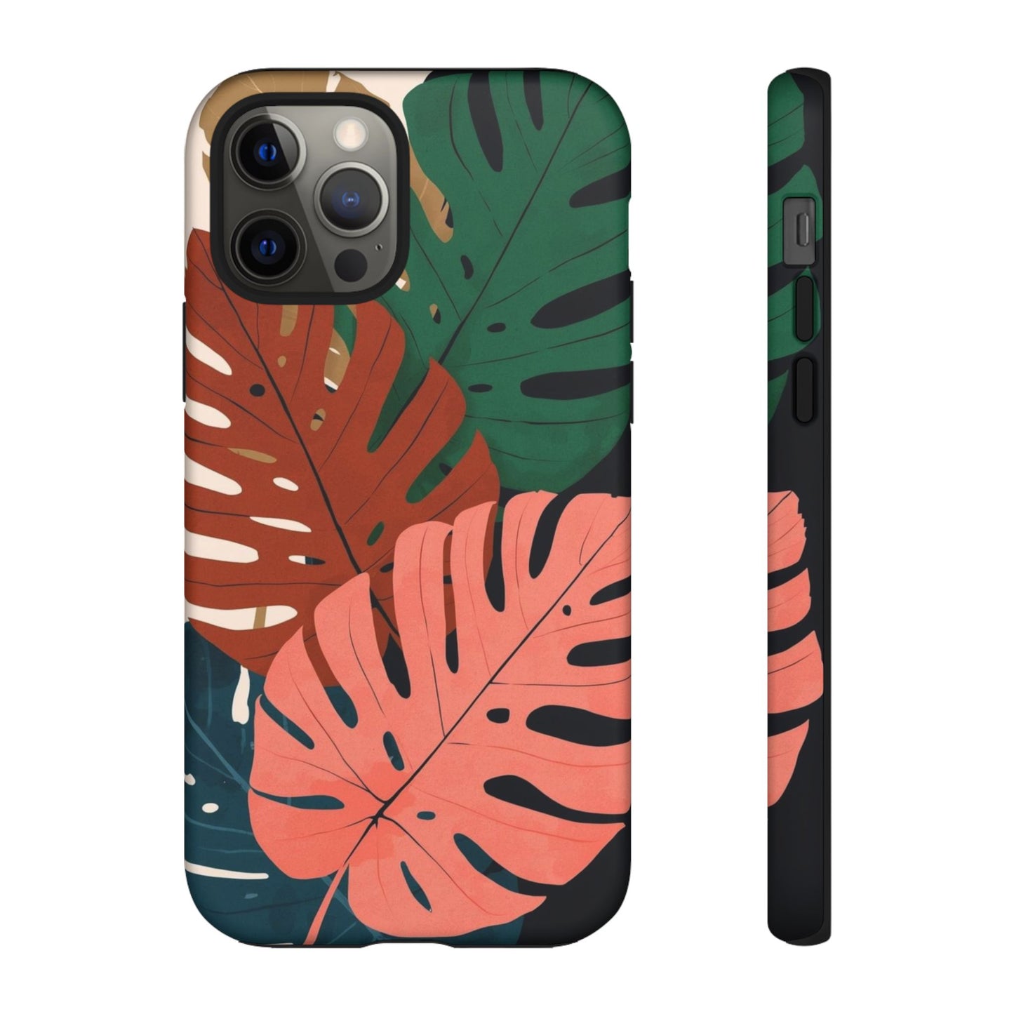 Tropical Monstera Phone Case — Colorful Leaf Protective Tough Case