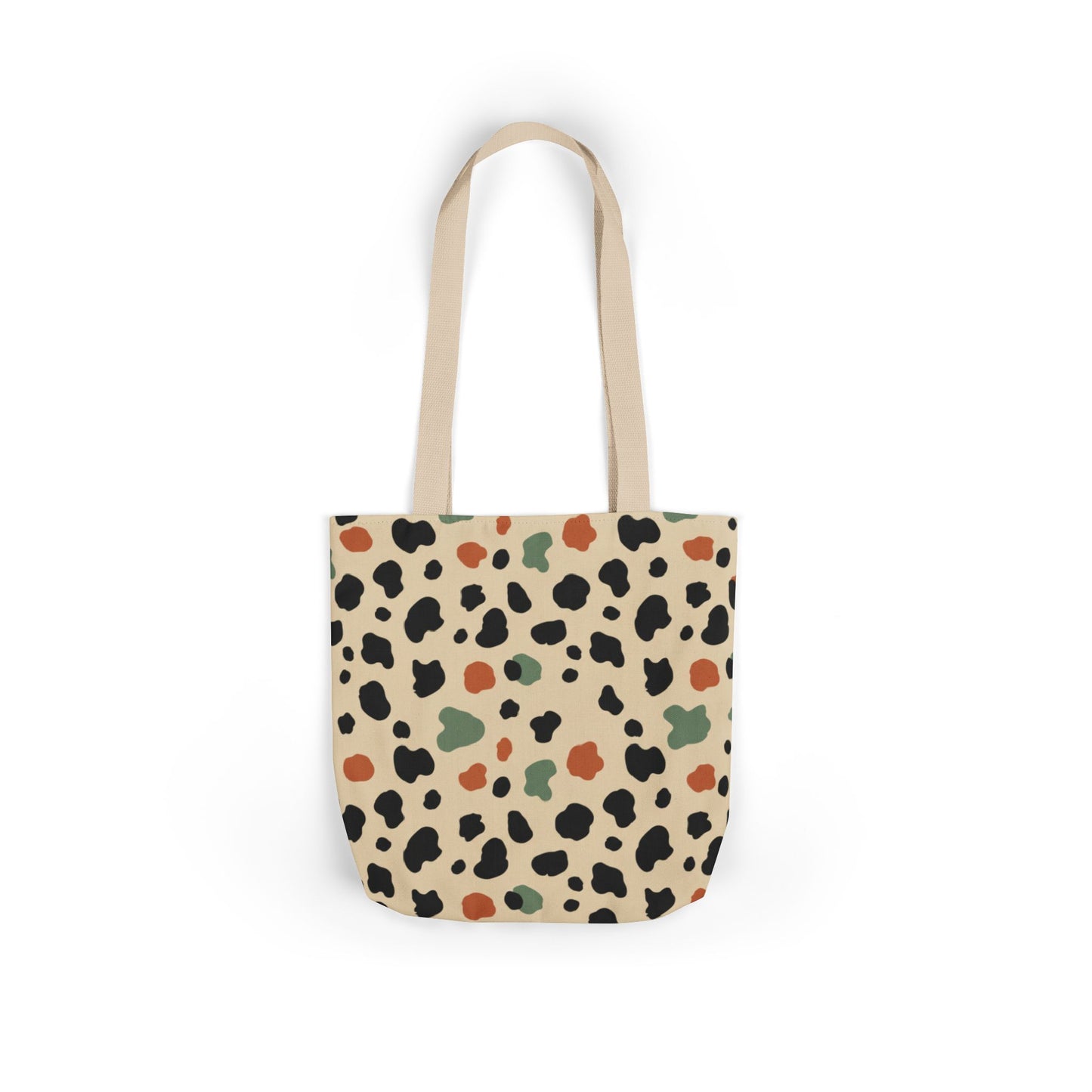 Leopard Spot Canvas Tote Bag — Neutral Multicolor Safari Print