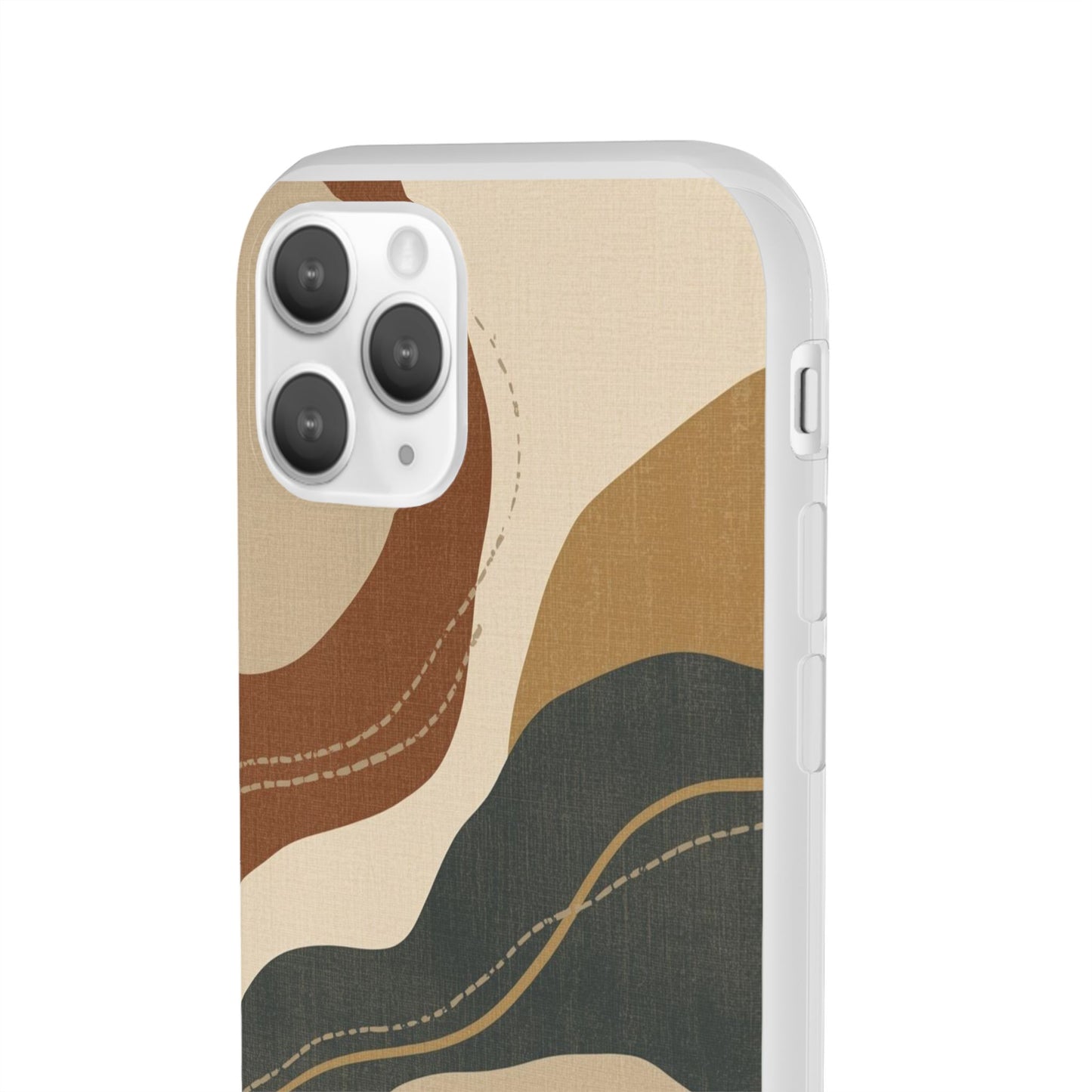 Abstract Earth Tone Phone Case — Boho Wavy Flexi Case