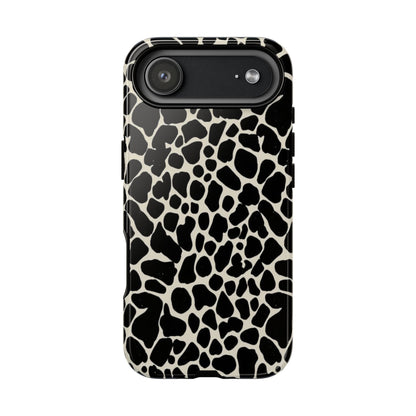 Black and White Cowhide Phone Case — Protective Tough Case