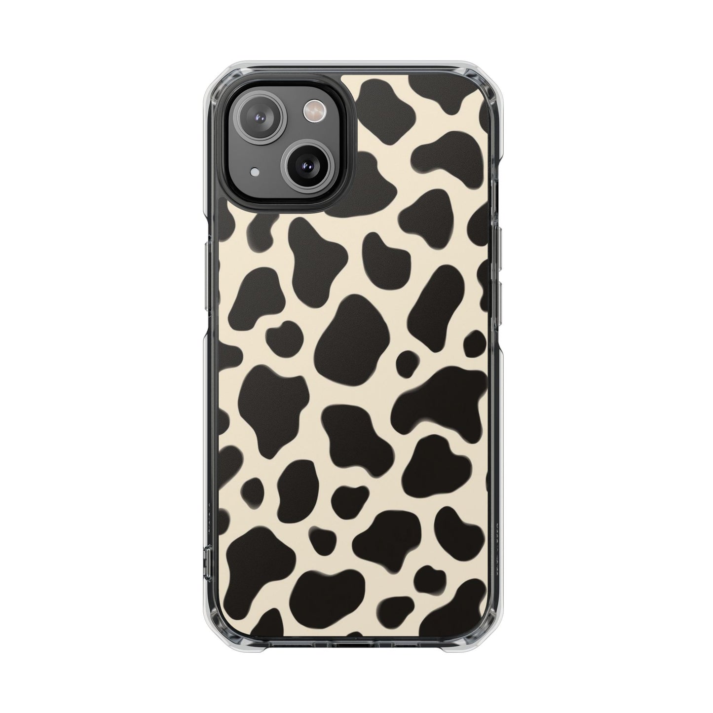 Cow Print Clear Magnetic Phone Case — Impact-Resistant Stylish Protection