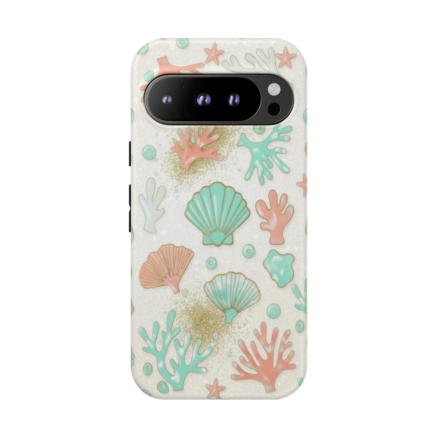 Seashell Coral Phone Case — Pastel Beach Shells Protective Tough Case