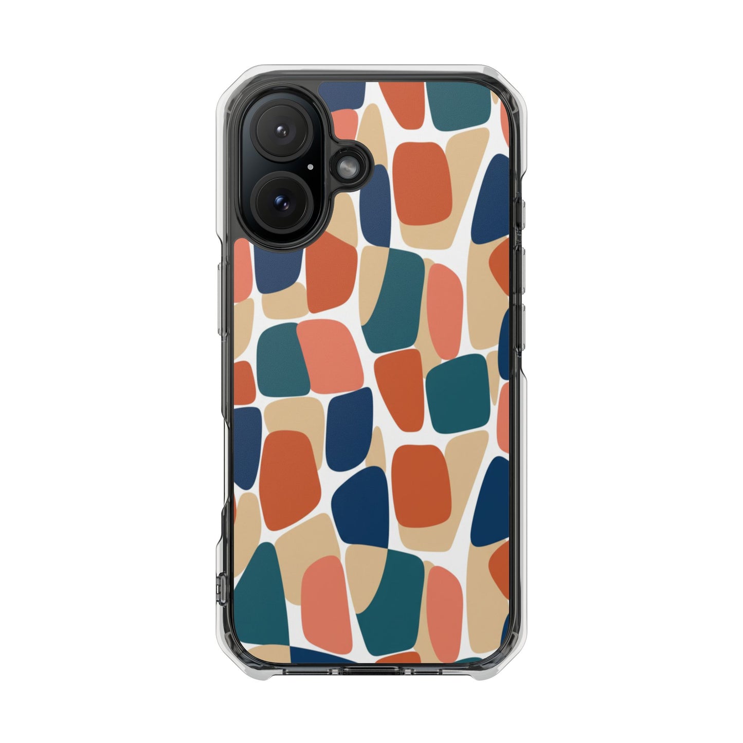 Clear Magnetic Phone Case — Abstract Color Block Protective Case