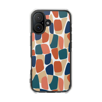 Clear Magnetic Phone Case — Abstract Color Block Protective Case