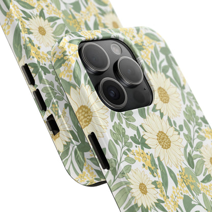 Daisy Meadow Tough Phone Case — Floral Protective Phone Cover