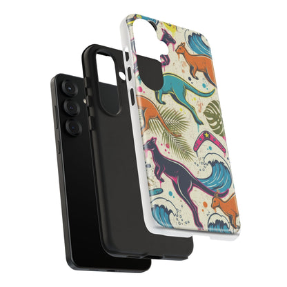 Tough Cases — Colorful Surfing Kangaroo Phone Case