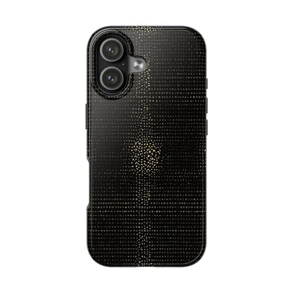 Tough Phone Case — Black Textured Metallic Dot Shield