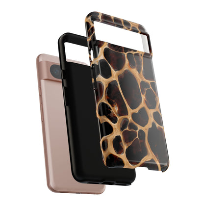 Phone Case — Brown Leather Dot Texture Rugged Protective Cover