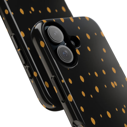 Black & Gold Dot Tough Phone Case — Protective Sparkle Pattern