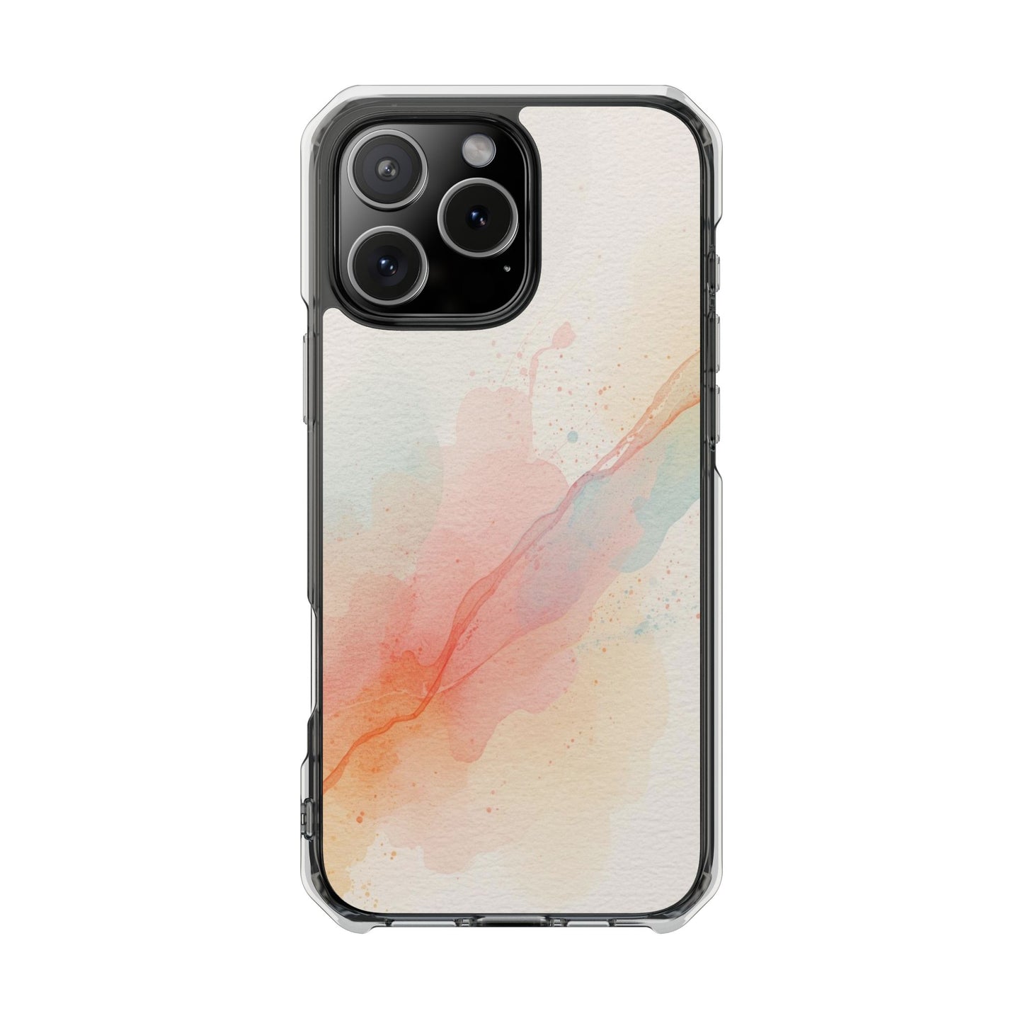 Clear Magnetic Impact Phone Case — Pastel Watercolor Splash