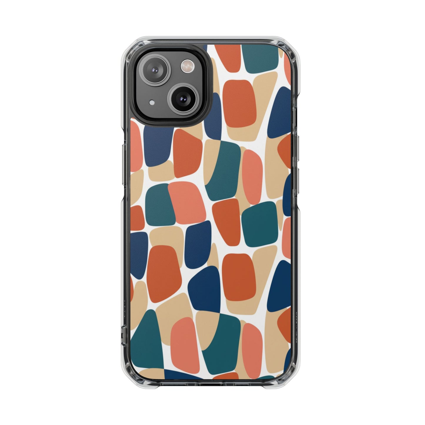 Clear Magnetic Phone Case — Abstract Color Block Protective Case